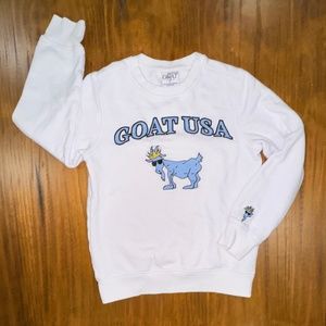 G.O.A.T. USA Kid's White Crew Neck Sweatshirt Sz. Youth Large VGUC